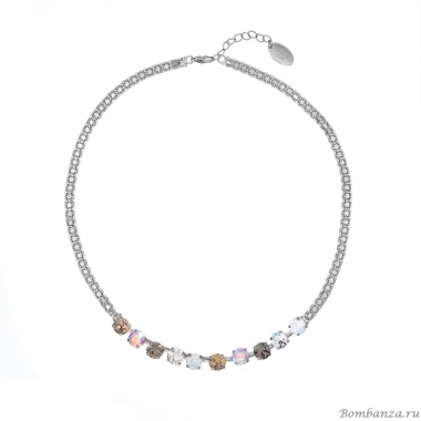 Колье Catherine Bijoux, More is more for crystals, с кристаллами, CB25.1-5323AS серый