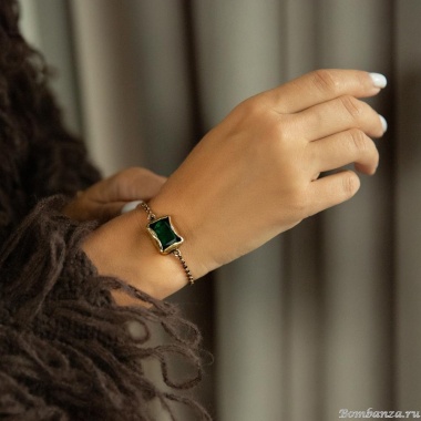 Браслет Thot Gioielli, кафф, с рейнстоуном, TG25.1-BRV21 зеленый Браслет Thot Gioielli, кафф, с рейнстоуном, TG25.1-BRV21 зеленый