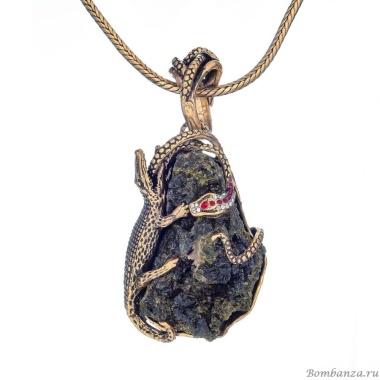 Колье Alcozer&J, пренит, гранат, кристаллы Swarovski, AL2406-C148BJ24 золотистый