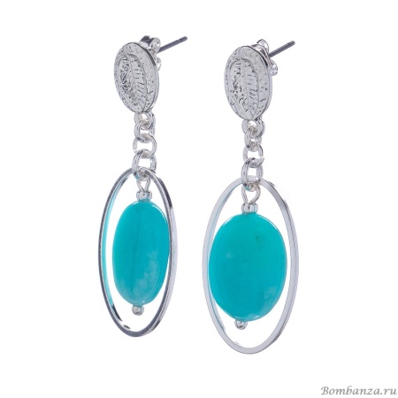 Серьги Lanzerotti, Atlantide, с амазонитом, LZ-23.03-066 бирюзовый