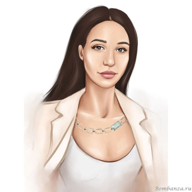 Колье Estrosia, кристалл Параиба, ES-CLG12-5A аквамариновый