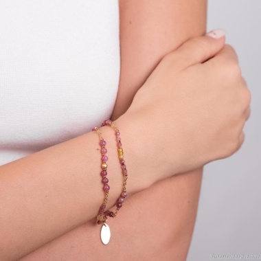 Браслет Lanzerotti, Alhambra, с турмалином, шпинелью и гематитом, LZ-25.04-107 розовый Браслет Lanzerotti, Alhambra, с турмалином, шпинелью и гематитом, LZ-25.04-107 розовый