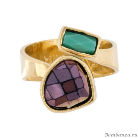 Кольцо Taratata, Apparemment, незамкнутое, с эмалью и кристаллом, TT-H20-07415-206 (фиолетовый)