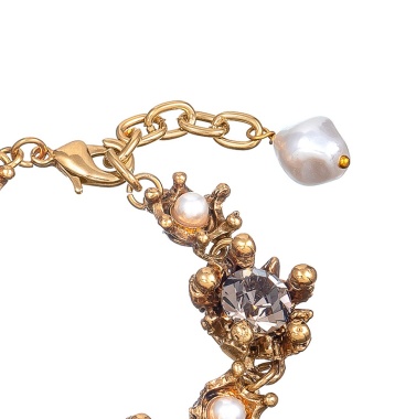 Браслет Celeste G, с жемчугом и кристаллами Swarovski, CS24.2-1375 золотистый Браслет Celeste G, с жемчугом и кристаллами Swarovski, CS24.2-1375 золотистый