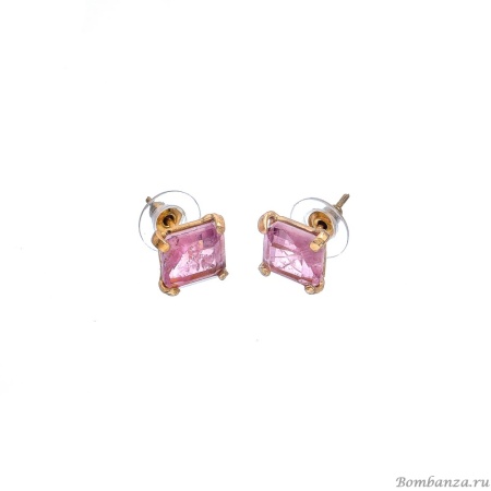 Серьги Estrosia, с турмалиновым кристаллом, ES-OREQ12-6A розовый