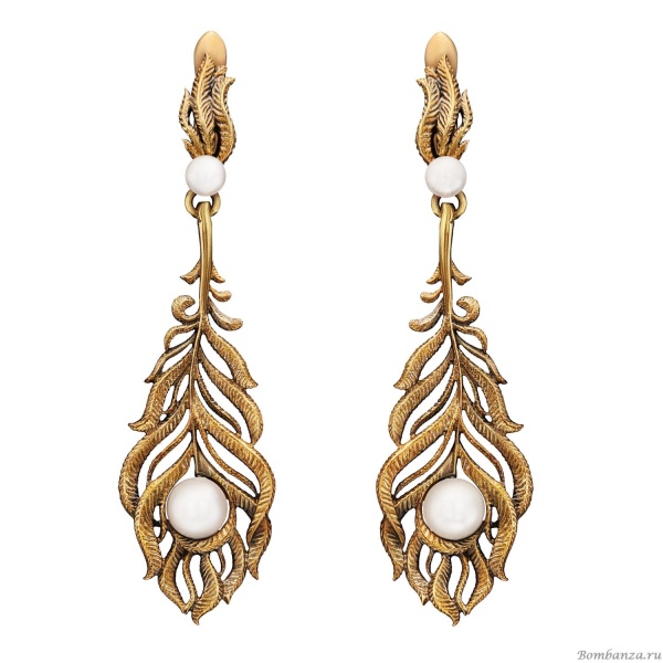 Серьги Fiore di Firenze перья с жемчужиной OR1803