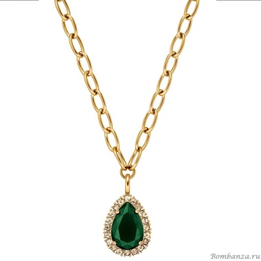 Колье Dyrberg Kern, METTA SG EMERALD GREEN /GOLDEN, 450080 Колье Dyrberg Kern, METTA SG EMERALD GREEN /GOLDEN, 450080