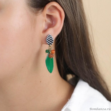 Серьги Nature Bijoux, Euphoria, рудракша, авантюрин, сердолик, раковина, NB24.1-12-79134 зеленый Серьги Nature Bijoux, Euphoria, рудракша, авантюрин, сердолик, раковина, NB24.1-12-79134 зеленый