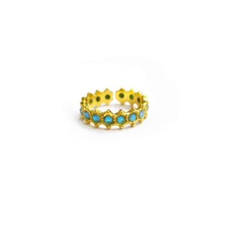 Кольцо Catherine Bijoux, Crystal's dance, разъемное, с кристаллами, CB25.1-5265DG бирюзовый