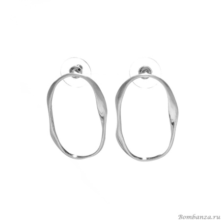 Серьги Dansk Copenhagen, Elysian, овальной формы, DNSK25.2-3C2501024 серебристый