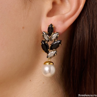 Серьги Dyrberg Kern, BALETE SG BLACK_WHITE PEARL, 470026 Серьги Dyrberg Kern, BALETE SG BLACK_WHITE PEARL, 470026