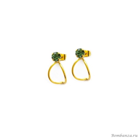 Серьги Catherine Bijoux, Starlight, с кристаллом, CB25.1-5403FG зеленый