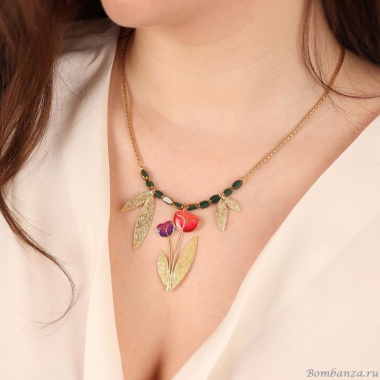 Колье TARATATA, Crocus, с цветной смолой,микрошариками,бусинами, TT-H24-02110-20M золотистый Колье TARATATA, Crocus, с цветной смолой,микрошариками,бусинами, TT-H24-02110-20M золотистый