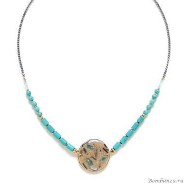 Колье Nature Bijoux, Solenzara, песок в смоле, говлит, NB24.1-15-43091 голубой