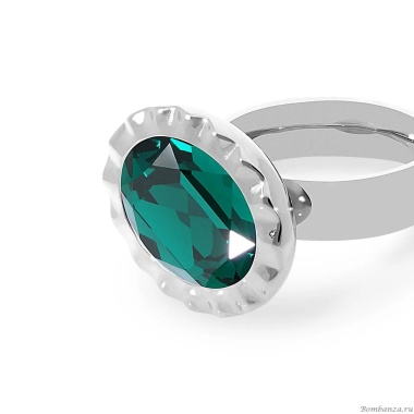 Кольцо Qudo, TIVOLA UNICA big (S/P) Emerald 54, 686935 Кольцо Qudo, TIVOLA UNICA big (S/P) Emerald 54, 686935