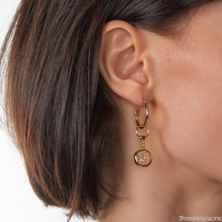 Серьги Lanzerotti, Sfarfallio, с друзой цитрина, LZ-24.01-098 золотистый Серьги Lanzerotti, Sfarfallio, с друзой цитрина, LZ-24.01-098 золотистый