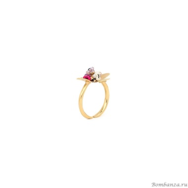 Кольцо Franck Herval, Estelle, разъемное, с цветным бисером, FH24.2-19-63480 золотистый