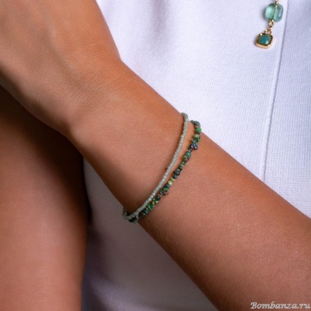 Браслет Lanzerotti, Ispirazione, двойной, опал, японский бисер, LZ-24.10-444 зеленый