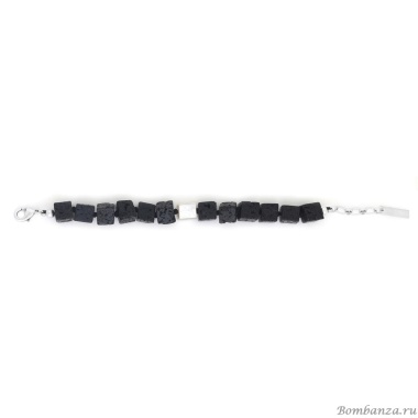 Браслет Nature Bijoux, Volcan, перламутр, вулканическая лава, NB25.2-13-44292 черный