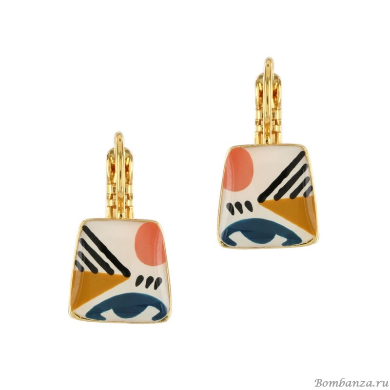 Серьги TARATATA, Swing, с цветной смолой, TT-E23-11793-20M золотистый