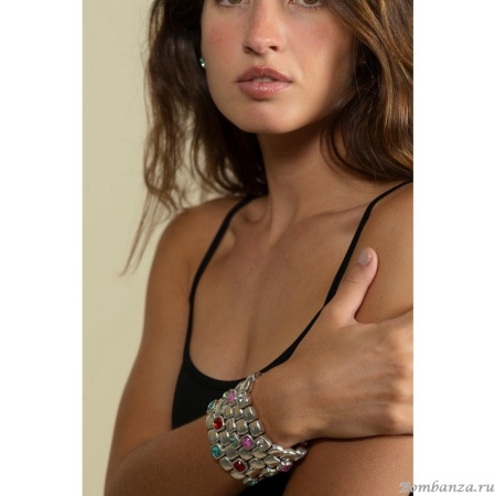 Браслет Ciclon, Amorios, стрейч, c кристаллами Swarovski, CN-EMO130 красный, 16,5