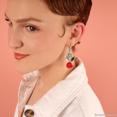 Серьги TARATATA, Cocoon, с цветной смолой, TT-E25-03732-103 красный Серьги TARATATA, Cocoon, с цветной смолой, TT-E25-03732-103 красный