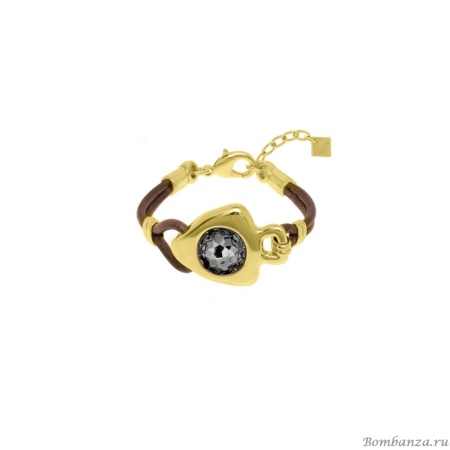 Браслет VIDDA, Fire, кожаный, с кристаллом Swarovski, VD25.2-02343 серый