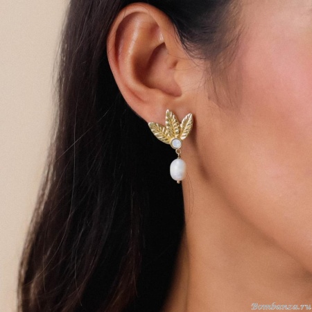 Серьги Franck Herval, Merry, с кристаллом Swarovski и жемчугом, FH24.2-12-68953 золотистый