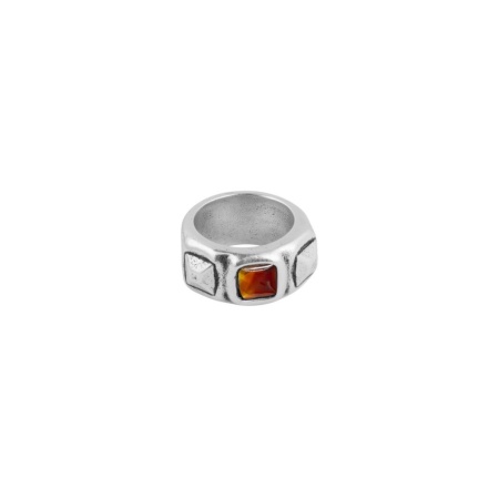 Кольцо Ciclon, Kubik Stile, металл, с муранским стеклом, CN-243502 коричневый, 18
