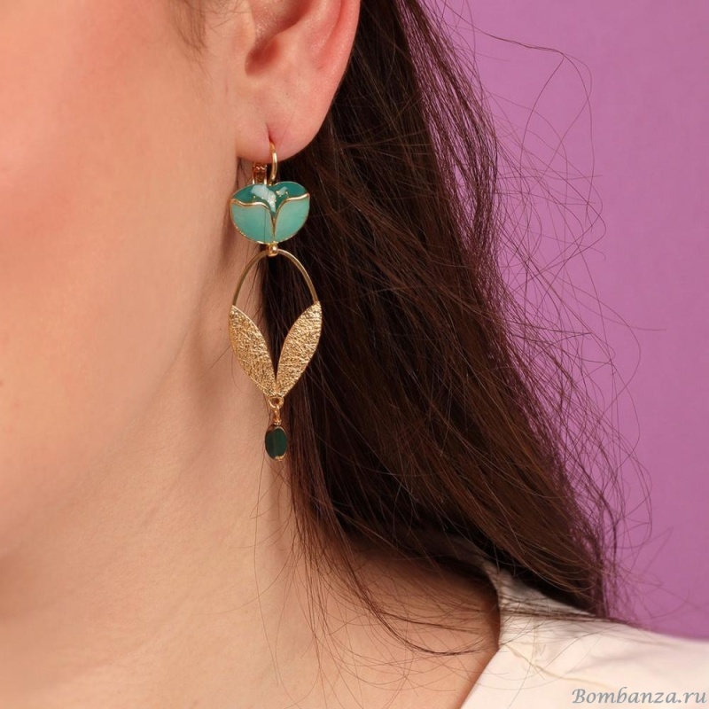 Серьги TARATATA, Crocus, асимметричные,смола,микрошарики,бусины, TT-H24-02755-20M золотистый Серьги TARATATA, Crocus, асимметричные,смола,микрошарики,бусины, TT-H24-02755-20M золотистый