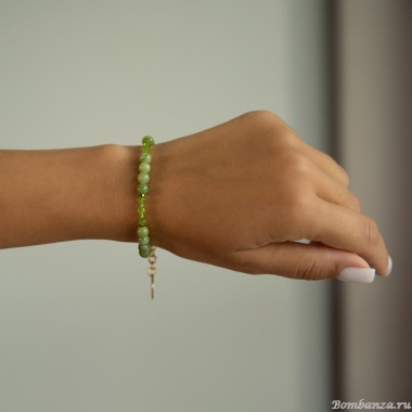 Браслет Lanzerotti, Anne with an E, с жадом, хризопразом и гематитом, LZ-25.08-250 зеленый