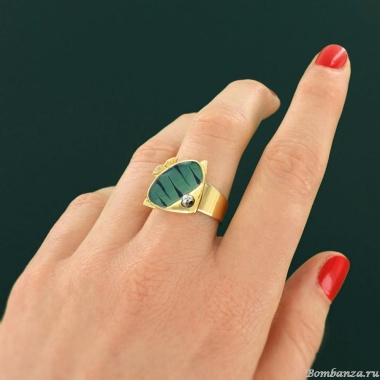 Кольцо TARATATA, Sushi, разъемное, со смолой и бусинами, TT-T25-06408-204 синий