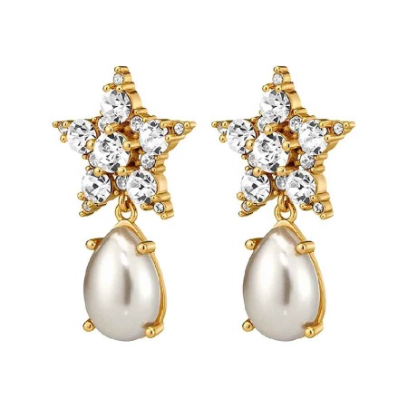 Серьги Dyrberg Kern, HYDRA SG CRYSTAL / WHITE PEARL, 450032