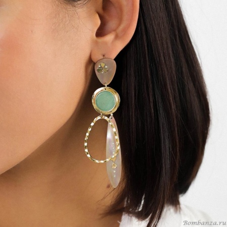 Серьги Franck Herval, Colombine, авантюрин, перламутр,кристаллы Swarovski, FH24.1-12-68765 золотистый Серьги Franck Herval, Colombine, авантюрин, перламутр,кристаллы Swarovski, FH24.1-12-68765 золотистый