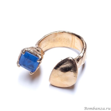 Кольцо Estrosia, незамкнутое, кристалл, ES-ANG31-1A синий, б/р