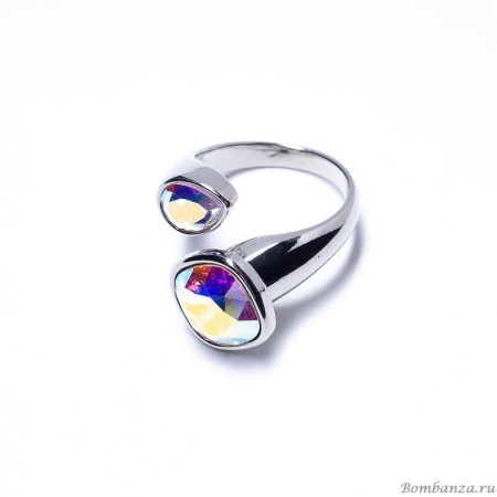 Кольцо Moon Paris, Ringo Queen, незамкнутое, с кристаллами, MRQ-21.11-063 розовый