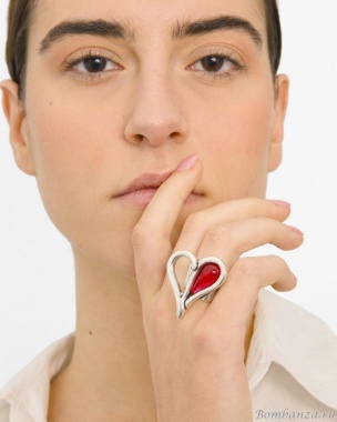 Кольцо Tra-la-ra, Pasion, разъемное, с сердцем, TLR24-241P301 красный