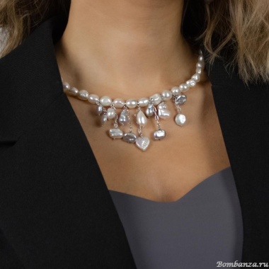 Колье Lanzerotti, Gelido, с жемчугом и подвесками, LZ-25.02-025 белый