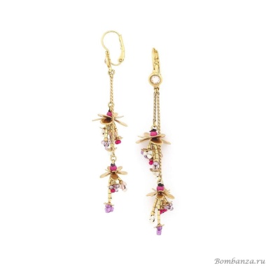 Серьги Franck Herval, Estelle, с цветным бисером, FH24.2-12-68913 золотистый