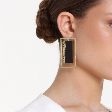 Серьги Katerina Vassou, Carmela, прямоугольной формы, KV23-307153GB черный