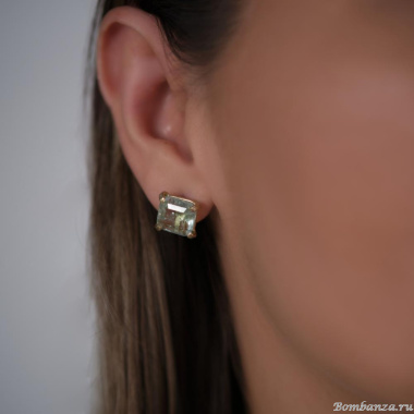 Серьги Estrosia, с празиолитом, ES-OREQ12-5A мятный