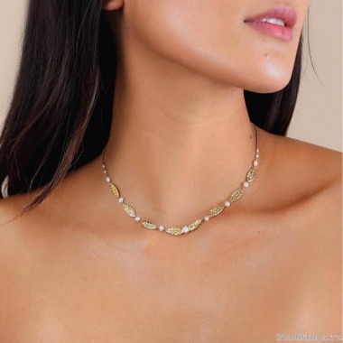 Колье Franck Herval, Merry, с кристаллом Swarovski и жемчугом, FH24.2-15-64131 золотистый