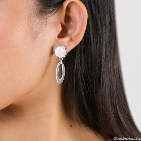 Серьги Ori Tao, Bloom, с перламутром, OT25.2-12-32207 серебристый