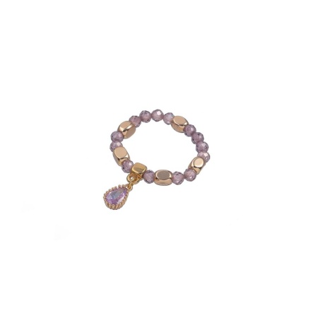 Кольцо Lanzerotti, Alhambra, стрейч, с цирконом и фианитом, LZ-25.04-121 золотистый