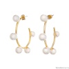 Серьги Moon Paris, Ringo, полукольца, с жемчужными бусинами, MR-24.05-024 золотистый Серьги Moon Paris, Ringo, полукольца, с жемчужными бусинами, MR-24.05-024 золотистый
