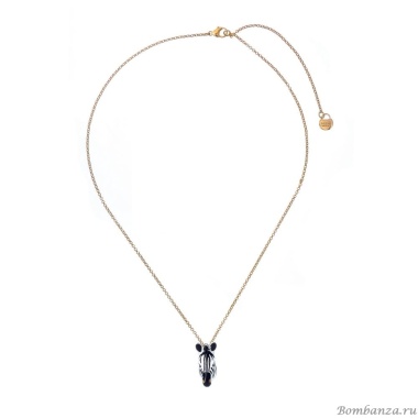 Колье Polina Firenze, зебра с кристаллами и эмалью, PF25.2-PE4284 белый