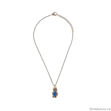 Колье Alcozer&J, филин с халькопиритом и гранатом, AL2502-C58DY24 синий