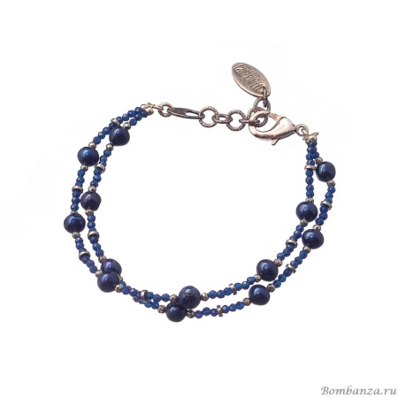 Браслет Lanzerotti, Borgia, двойной, с жемчугом и кристаллами, LZ-23.01-004 синий