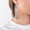 Серьги Moon Paris, Bohemia, удлиненные, с кристаллами, MB-24.05-001 серебристый