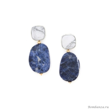 Серьги Nature Bijoux, Arctique, с содалитом и говлитом, NB25.1-12-90010 синий Серьги Nature Bijoux, Arctique, с содалитом и говлитом, NB25.1-12-90010 синий